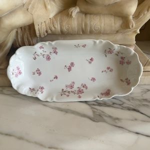 Vintage Limoges GDA Charles Field Haviland Oval Cookie/Veg Plate/Bowl Pink Rose